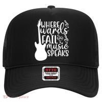 Where Words Fail Music Speaks Great Gift Musical Music Notes Musician Gift Hat thumb 0