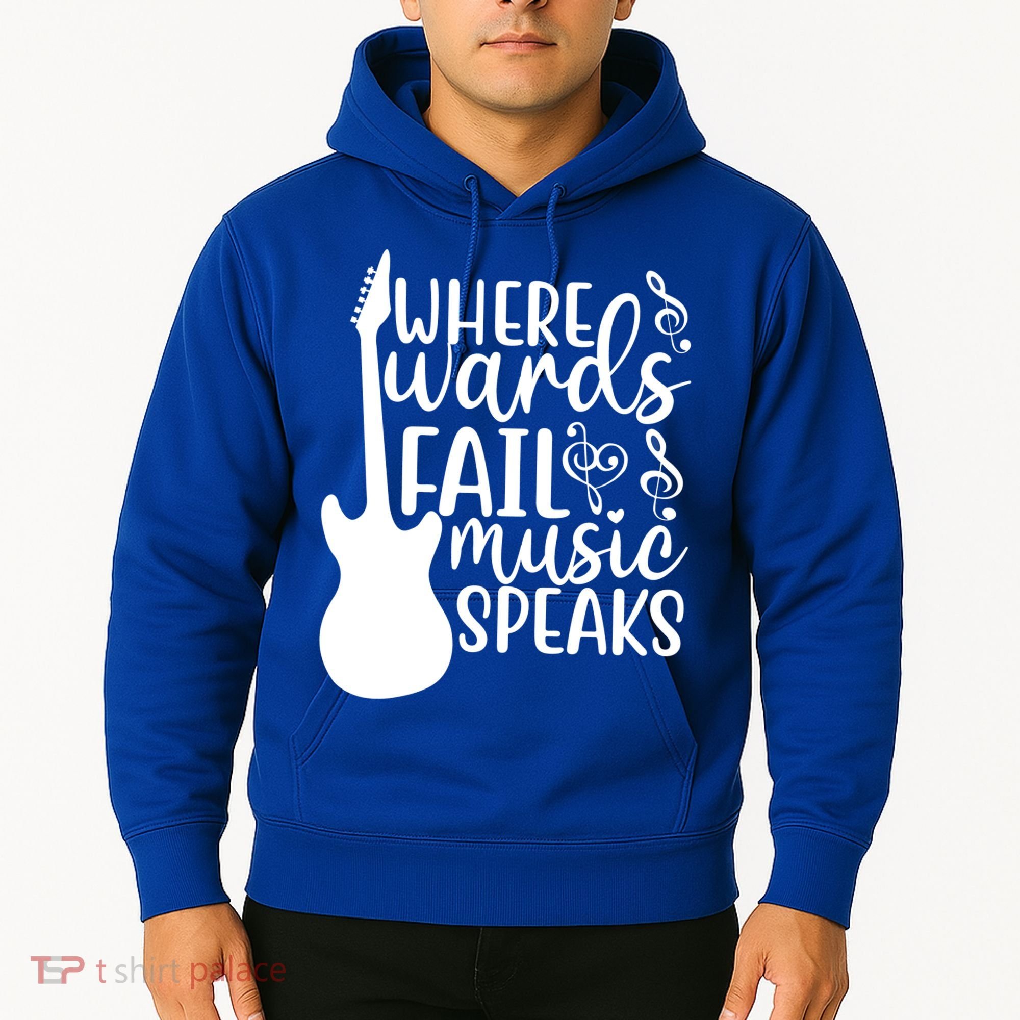 Where Words Fail Music Speaks Great Gift Musical Music Notes Musician Gift Hoodie