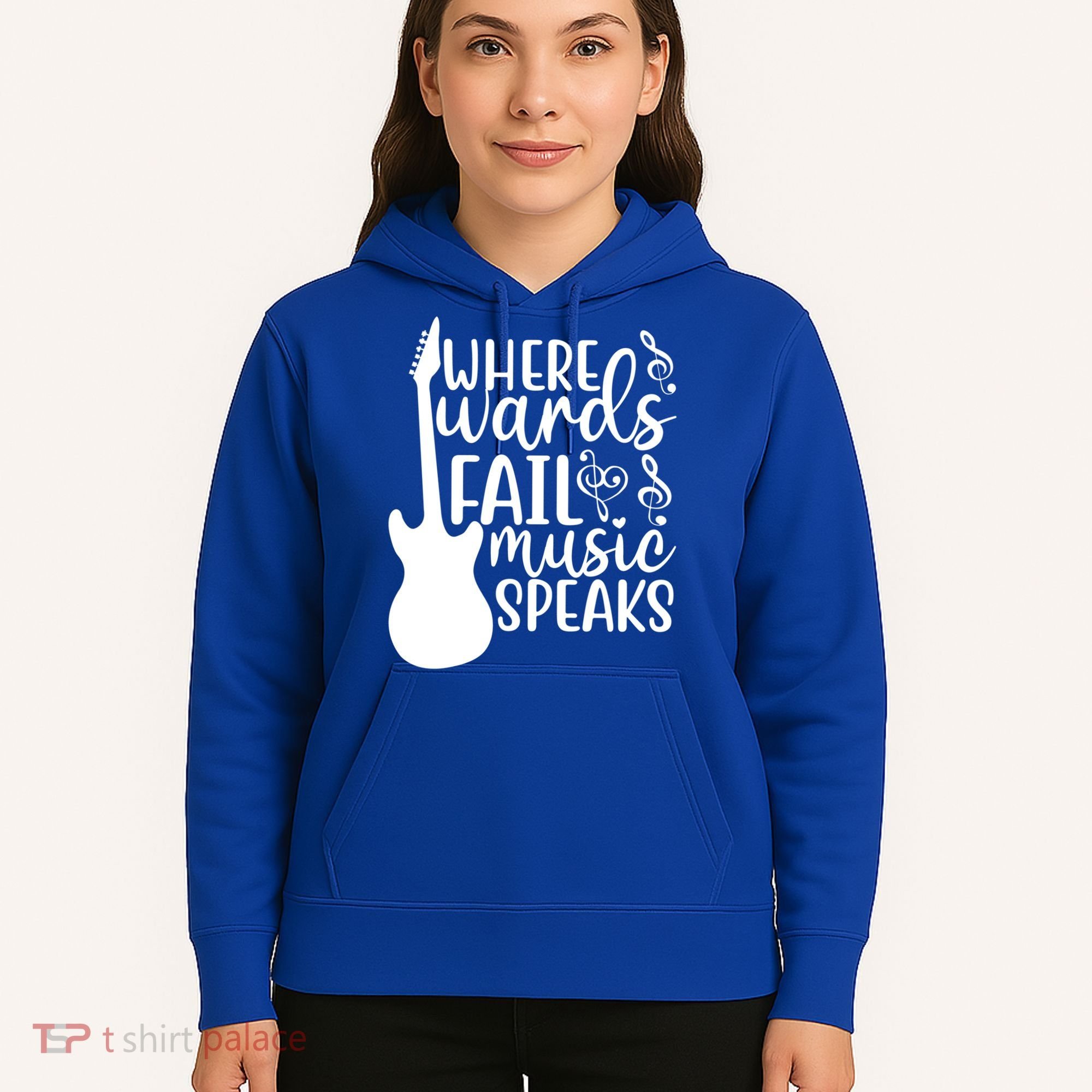 Where Words Fail Music Speaks Great Gift Musical Music Notes Musician Gift Hoodie