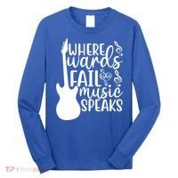 Where Words Fail Music Speaks Great Gift Musical Music Notes Musician Gift Long Sleeve Shirt thumb 0