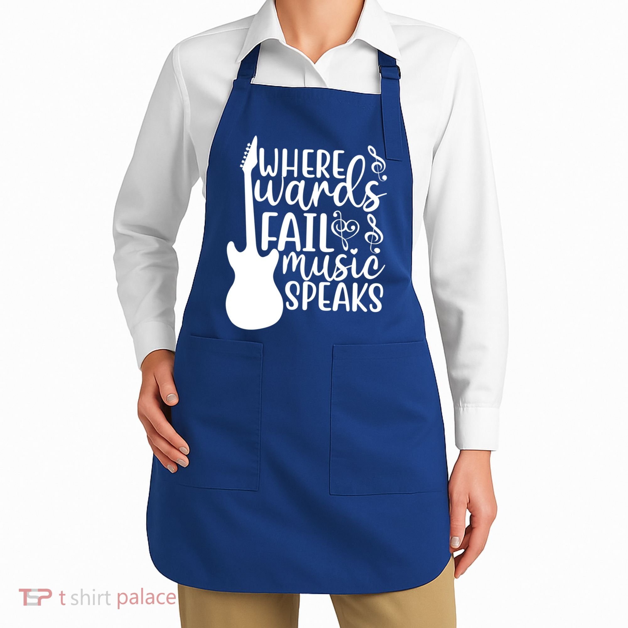 Where Words Fail Music Speaks Great Gift Musical Music Notes Musician Gift Apron