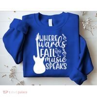 Where Words Fail Music Speaks Great Gift Musical Music Notes Musician Gift Sweatshirt thumb 2