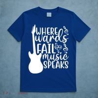 Where Words Fail Music Speaks Great Gift Musical Music Notes Musician Gift T-Shirt thumb 5