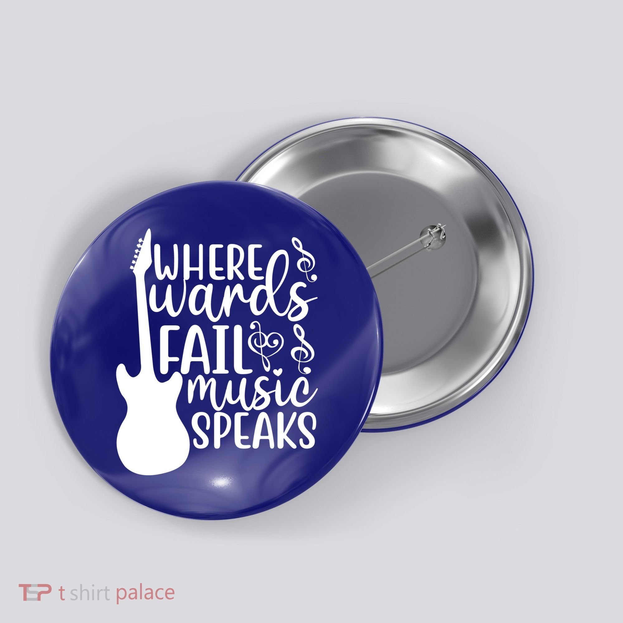 Where Words Fail Music Speaks Great Gift Musical Music Notes Musician Gift Button