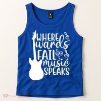 Where Words Fail Music Speaks Great Gift Musical Music Notes Musician Gift Tank Top thumb 2