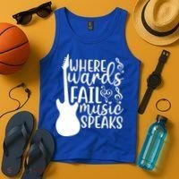 Where Words Fail Music Speaks Great Gift Musical Music Notes Musician Gift Tank Top thumb 4