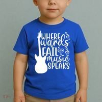 Where Words Fail Music Speaks Great Gift Musical Music Notes Musician Gift Toddler T-Shirt thumb 2