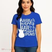 Where Words Fail Music Speaks Great Gift Musical Music Notes Musician Gift Women's T-Shirt thumb 4