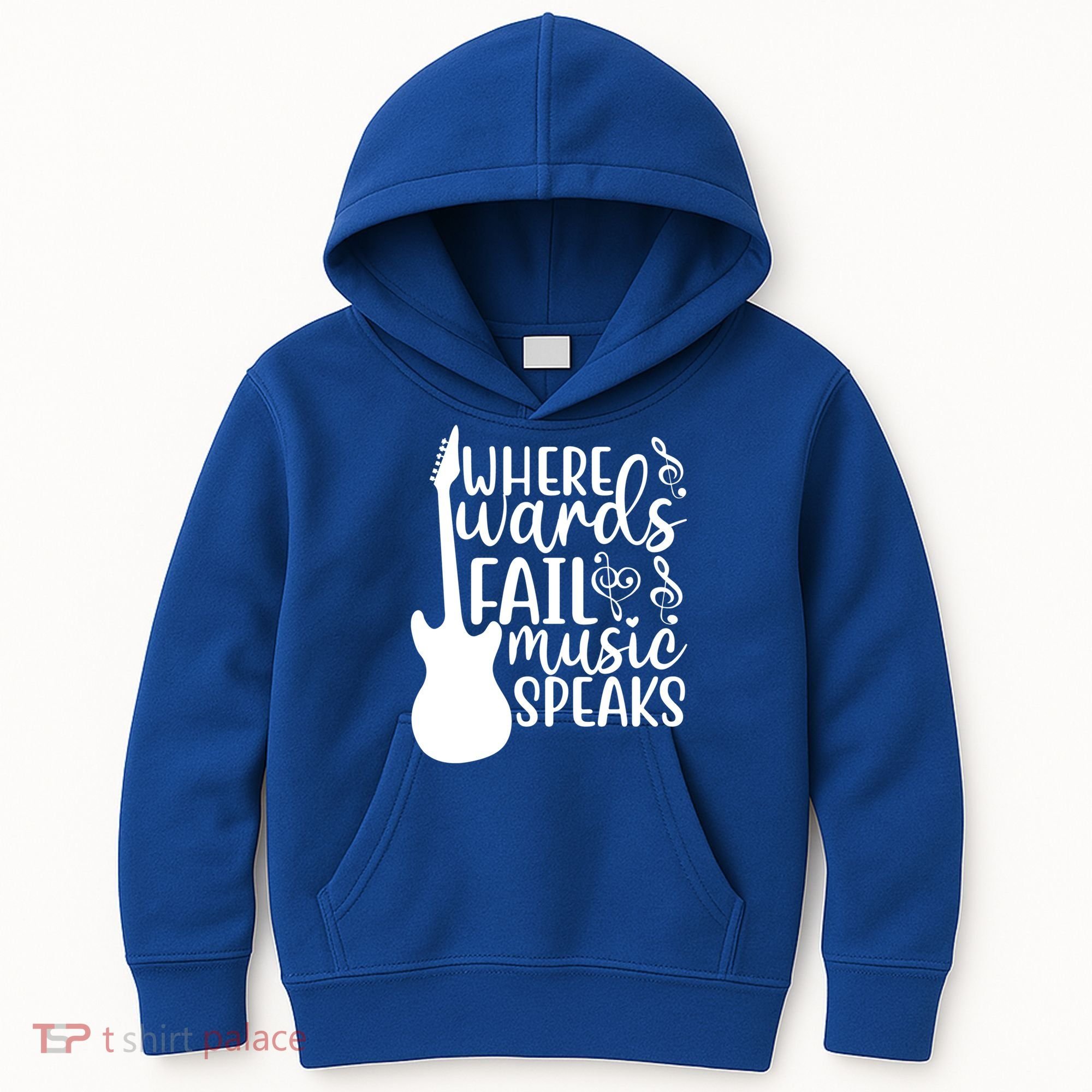 Where Words Fail Music Speaks Great Gift Musical Music Notes Musician Gift Kids Hoodie
