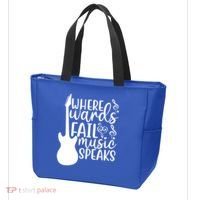 Where Words Fail Music Speaks Great Gift Musical Music Notes Musician Gift Tote Bag thumb 3