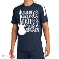 Where Words Fail Music Speaks Great Gift Musical Music Notes Musician Gift Sport-Tek Competitor United Soccer Jersey thumb 0