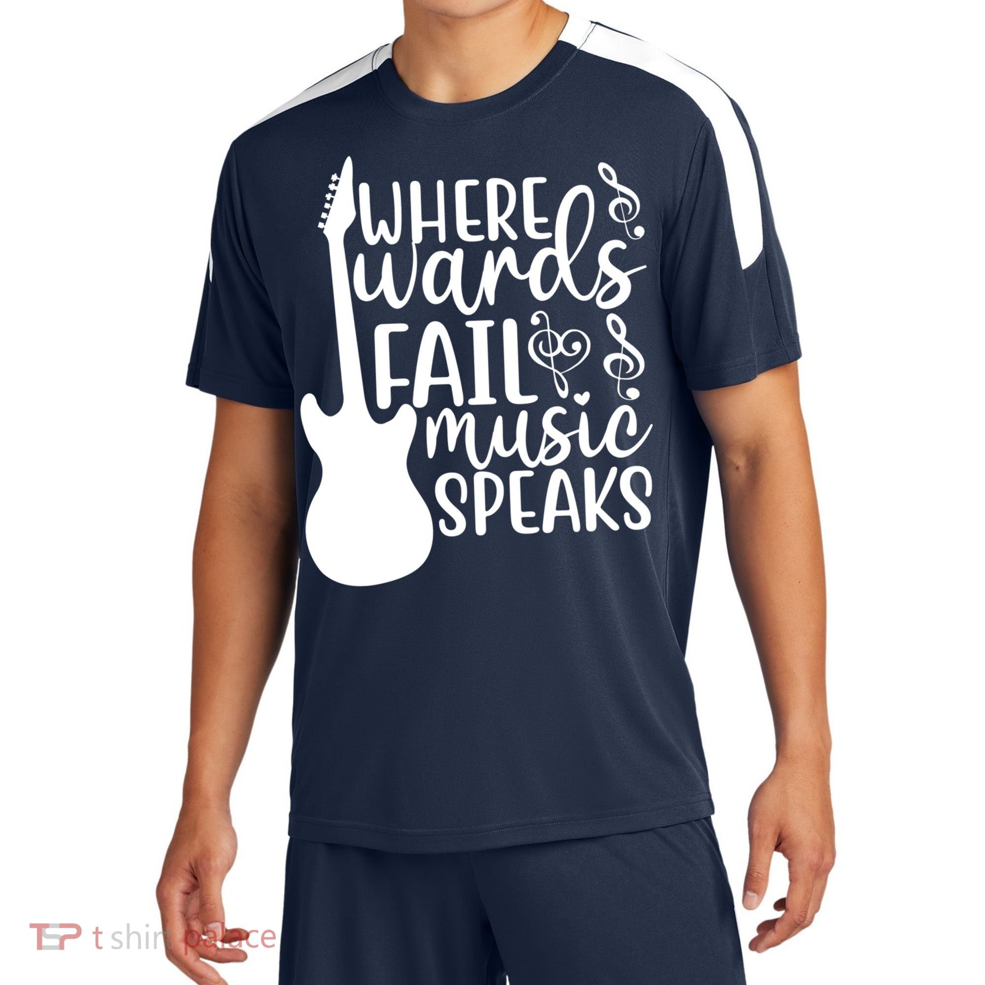 Where Words Fail Music Speaks Great Gift Musical Music Notes Musician Gift Sport-Tek Competitor United Soccer Jersey