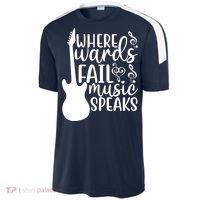 Where Words Fail Music Speaks Great Gift Musical Music Notes Musician Gift Sport-Tek Competitor United Soccer Jersey thumb 2