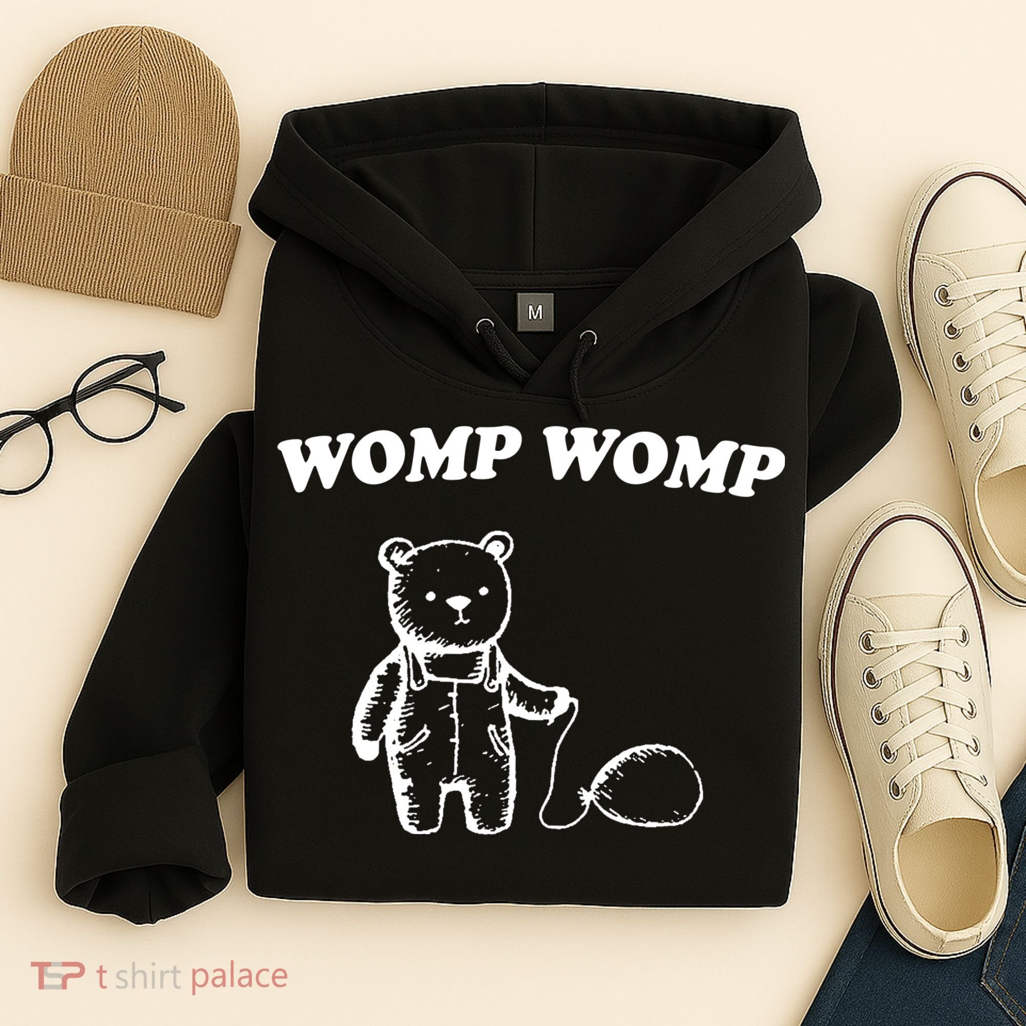 Womp Womp Funny Quote Cartoon Bear Hoodie