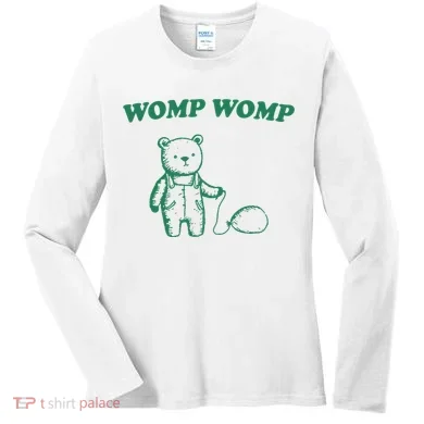 Womp Womp Funny Meme Bear Women's Long Sleeve Shirt