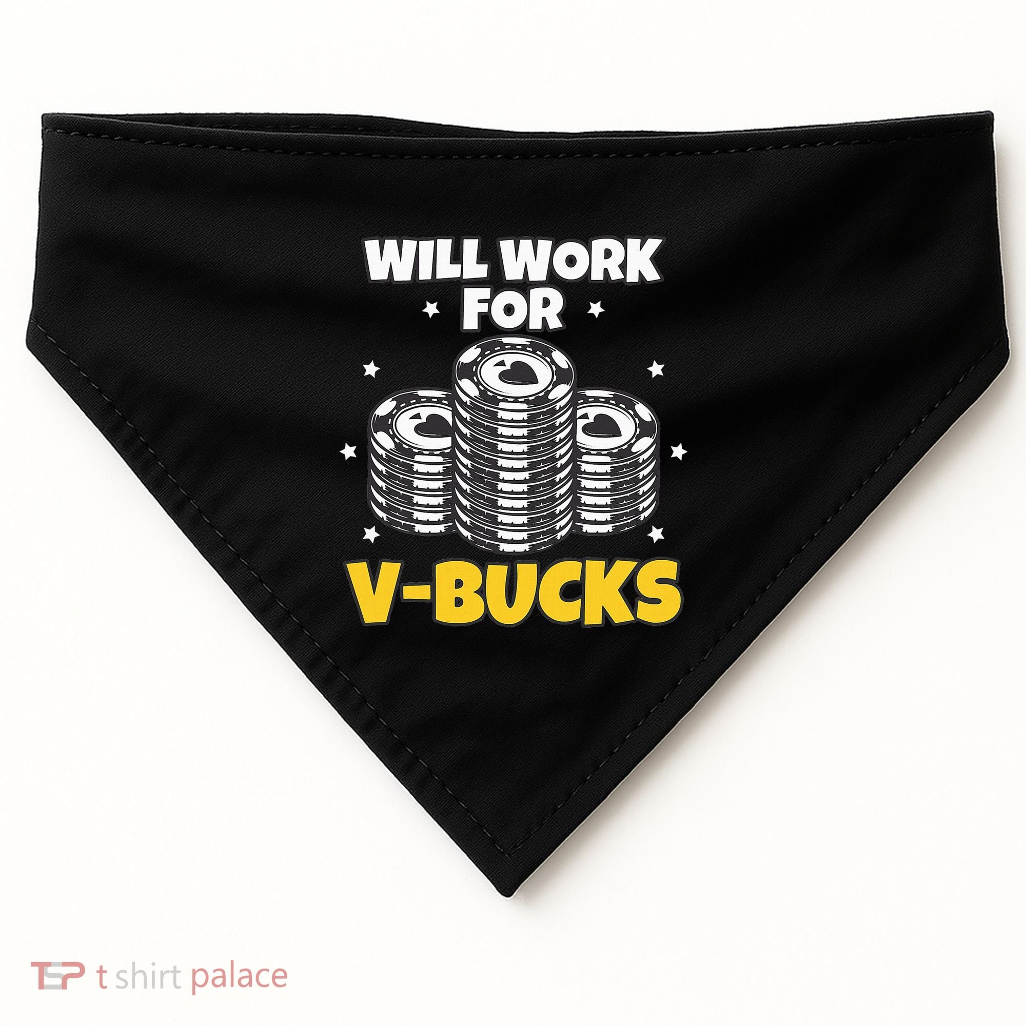 Will Work For Bucks V Gaming Gifts For Rpg USA-Made Doggie Bandana