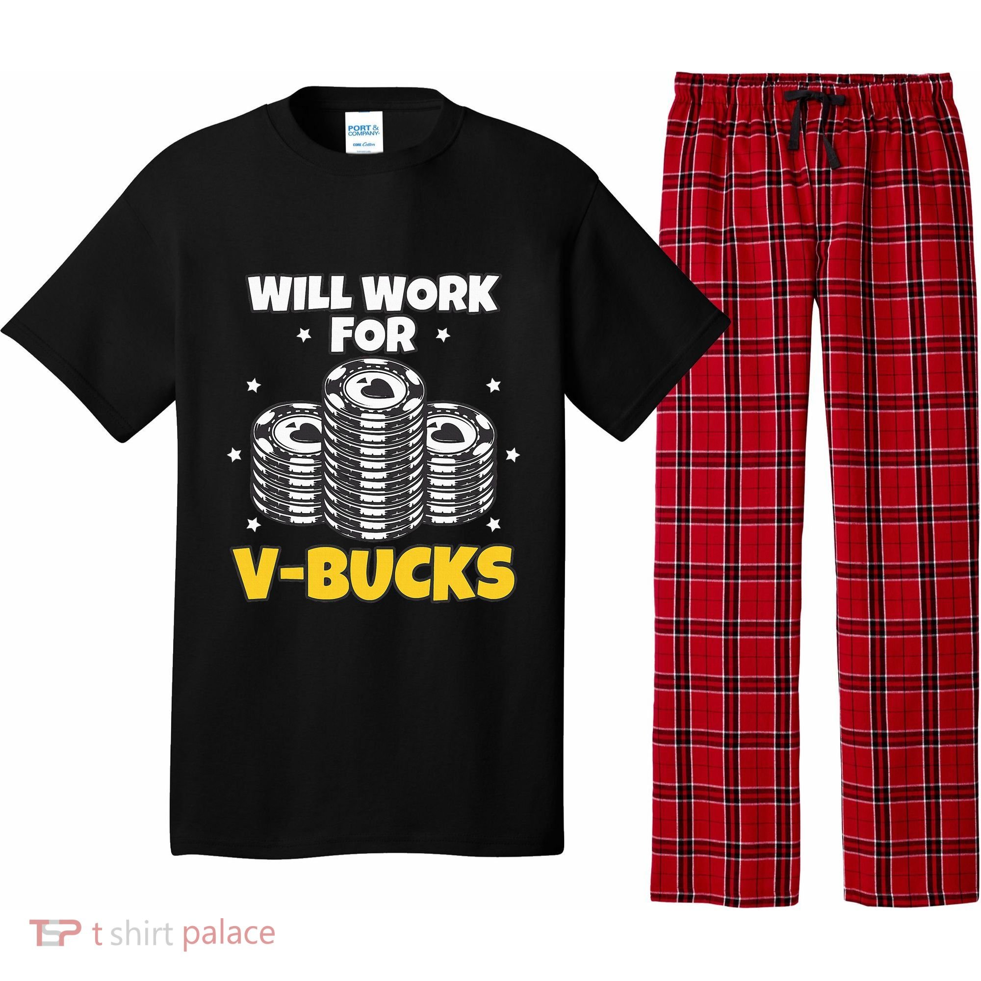 Will Work For Bucks V Gaming Gifts For Rpg Pajama Set