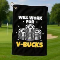 Will Work For Bucks V Gaming Gifts For Rpg Golf Towel thumb 1