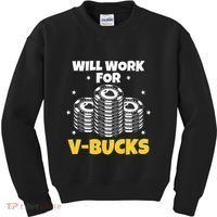 Will Work For Bucks V Gaming Gifts For Rpg Kids Sweatshirt thumb 0