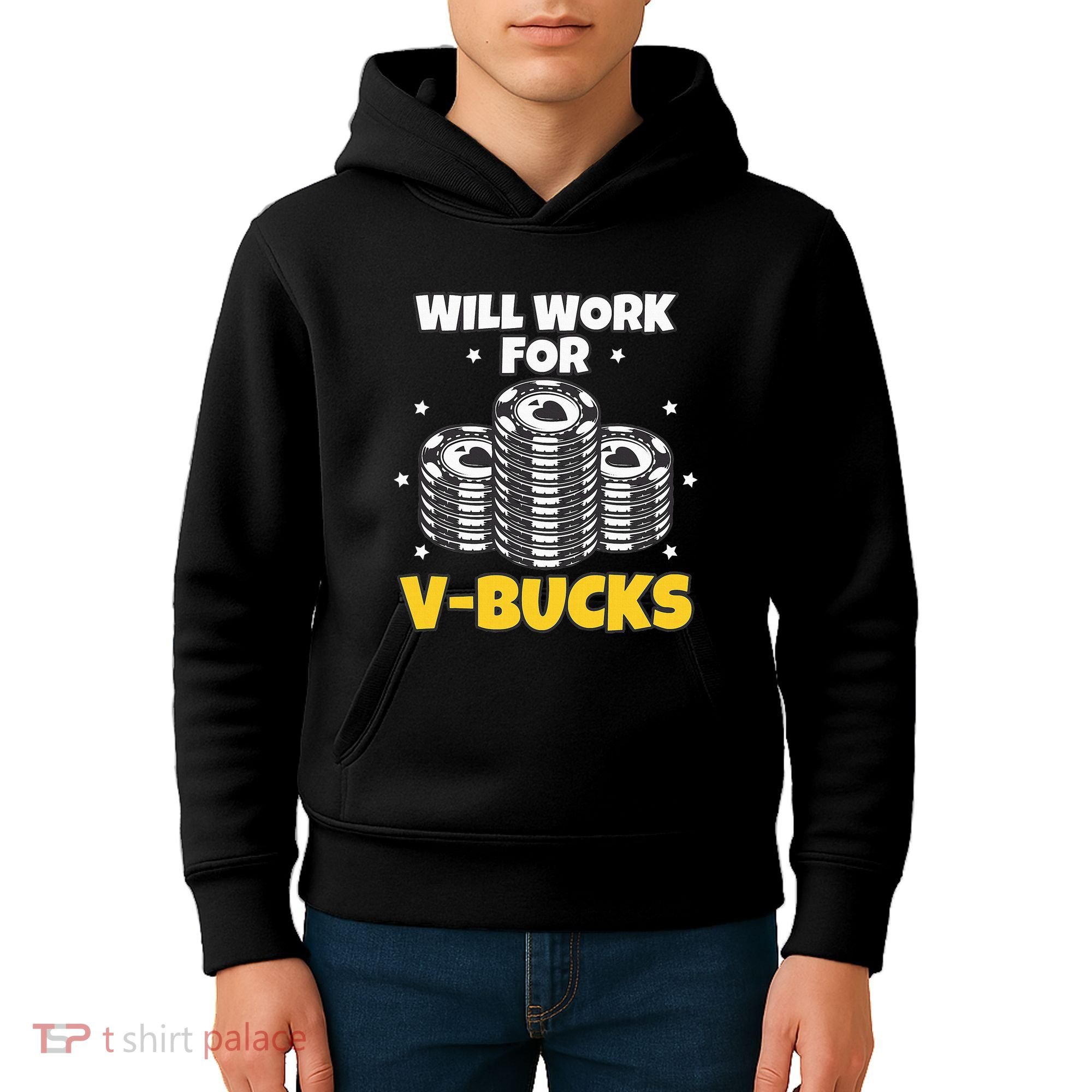 Will Work For Bucks V Gaming Gifts For Rpg Kids Hoodie