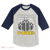 Will Work For Bucks V Gaming Gifts For Rpg Kids Colorblock Raglan Jersey thumb 0