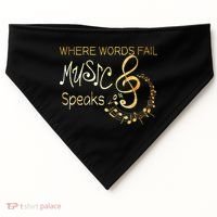 Where Words Fail Music Speaks Musical Music Notes USA-Made Doggie Bandana thumb 0