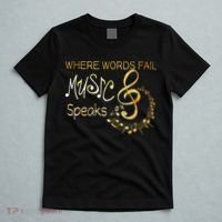 Where Words Fail Music Speaks Musical Music Notes T-Shirt thumb 5