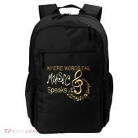 Where Words Fail Music Speaks Musical Music Notes Backpack thumb 0