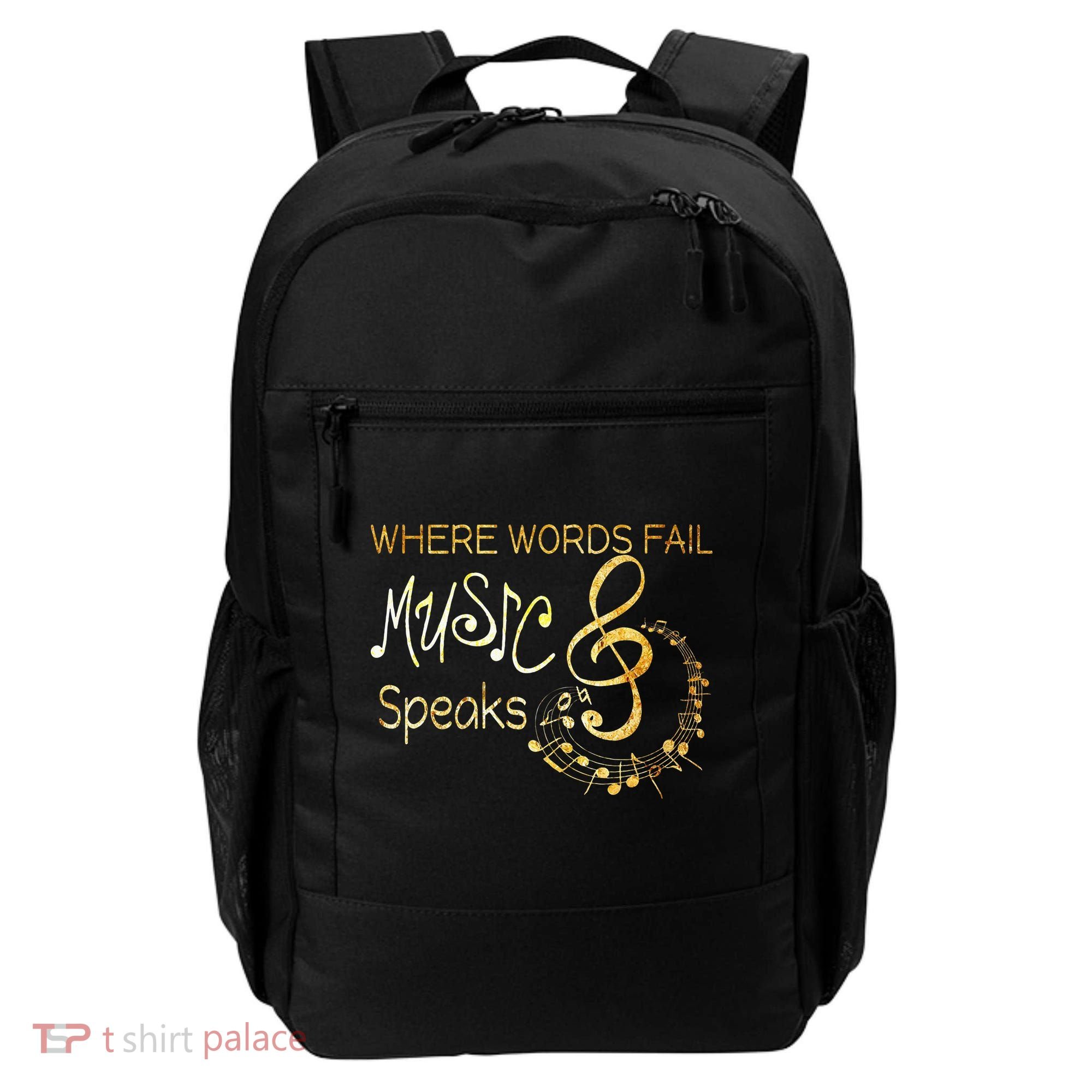 Where Words Fail Music Speaks Musical Music Notes Backpack