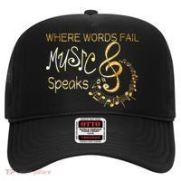 Where Words Fail Music Speaks Musical Music Notes Hat thumb 0
