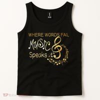 Where Words Fail Music Speaks Musical Music Notes Tank Top thumb 2
