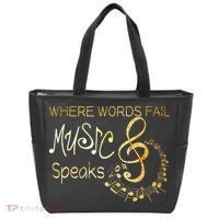 Where Words Fail Music Speaks Musical Music Notes Tote Bag thumb 0