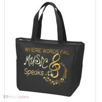 Where Words Fail Music Speaks Musical Music Notes Tote Bag thumb 3