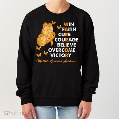 Warrior Win Faith Cure Ribbon Multiple Sclerosis Awareness Women's Sweatshirt