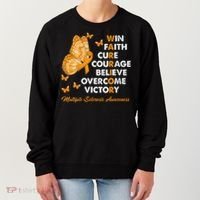 Warrior Win Faith Cure Ribbon Multiple Sclerosis Awareness Women's Sweatshirt thumb 0