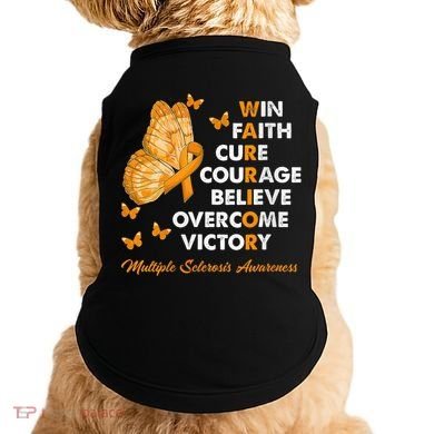 Warrior Win Faith Cure Ribbon Multiple Sclerosis Awareness Doggie Tank