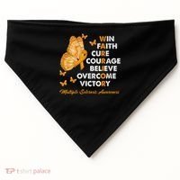 Warrior Win Faith Cure Ribbon Multiple Sclerosis Awareness USA-Made Doggie Bandana thumb 0