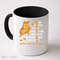 Warrior Win Faith Cure Ribbon Multiple Sclerosis Awareness Coffee Mug thumb 0