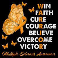 Warrior Win Faith Cure Ribbon Multiple Sclerosis Awareness Ornament thumb 1