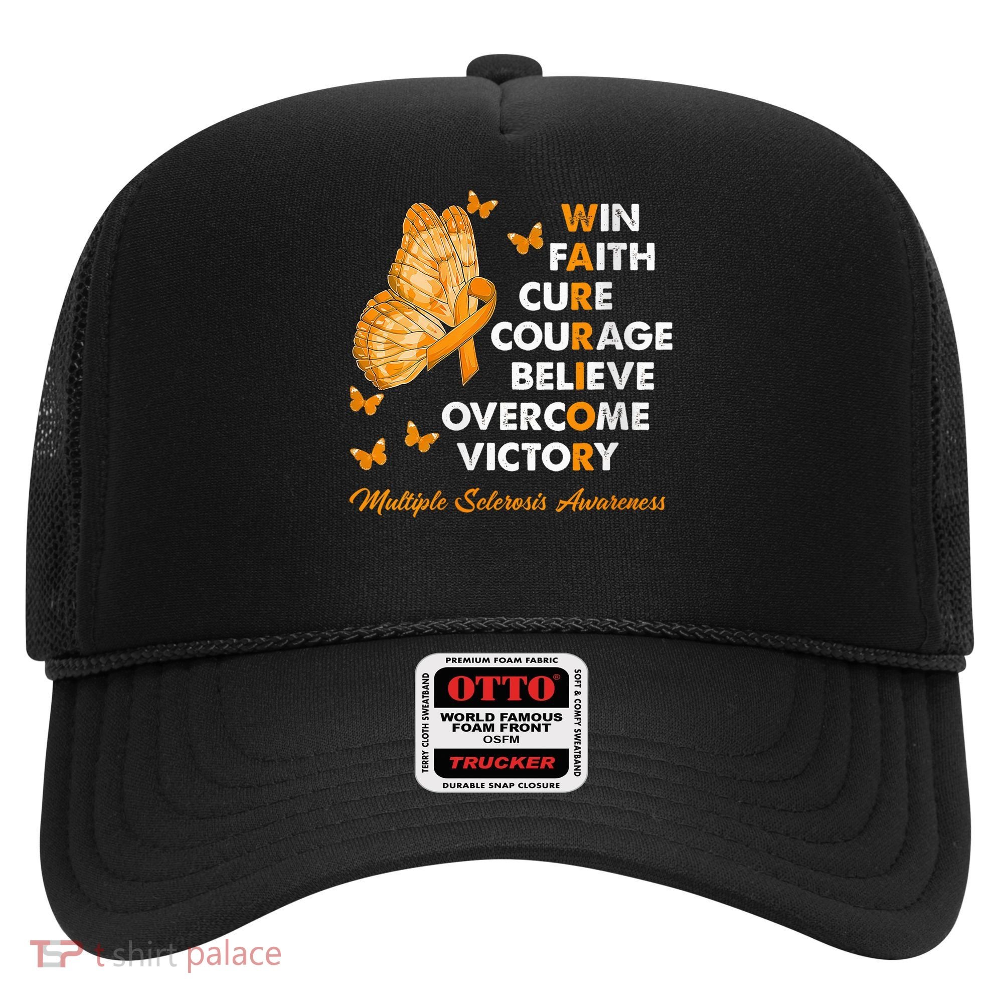 Warrior Win Faith Cure Ribbon Multiple Sclerosis Awareness Hat
