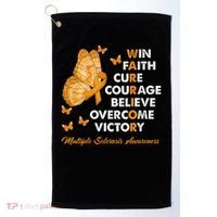 Warrior Win Faith Cure Ribbon Multiple Sclerosis Awareness Golf Towel thumb 0
