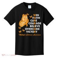 Warrior Win Faith Cure Ribbon Multiple Sclerosis Awareness Kids T-Shirt thumb 0
