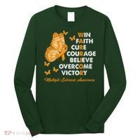 Warrior Win Faith Cure Ribbon Multiple Sclerosis Awareness Long Sleeve Shirt thumb 0