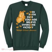 Warrior Win Faith Cure Ribbon Multiple Sclerosis Awareness Sweatshirt thumb 0