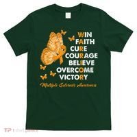 Warrior Win Faith Cure Ribbon Multiple Sclerosis Awareness T-Shirt thumb 0