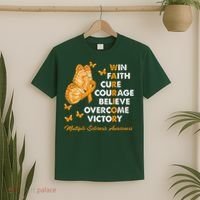 Warrior Win Faith Cure Ribbon Multiple Sclerosis Awareness T-Shirt thumb 2