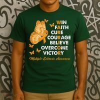 Warrior Win Faith Cure Ribbon Multiple Sclerosis Awareness T-Shirt thumb 3