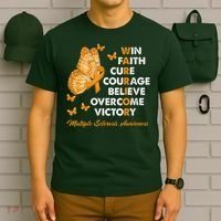 Warrior Win Faith Cure Ribbon Multiple Sclerosis Awareness T-Shirt thumb 6