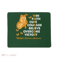 Warrior Win Faith Cure Ribbon Multiple Sclerosis Awareness Mousepad thumb 0