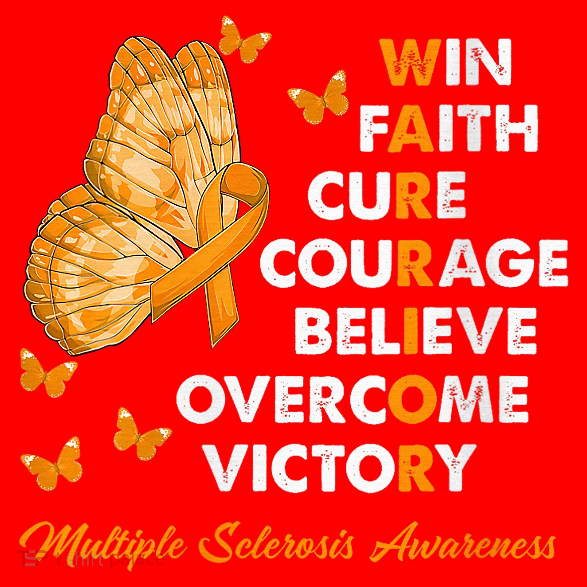 Warrior Win Faith Cure Ribbon Multiple Sclerosis Awareness Santa Hat